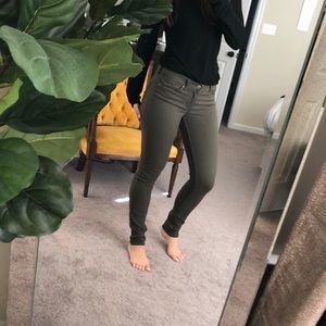 Olive green skinny pants